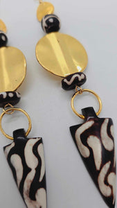 Black and white gold Earrings (Ethnix 1318)