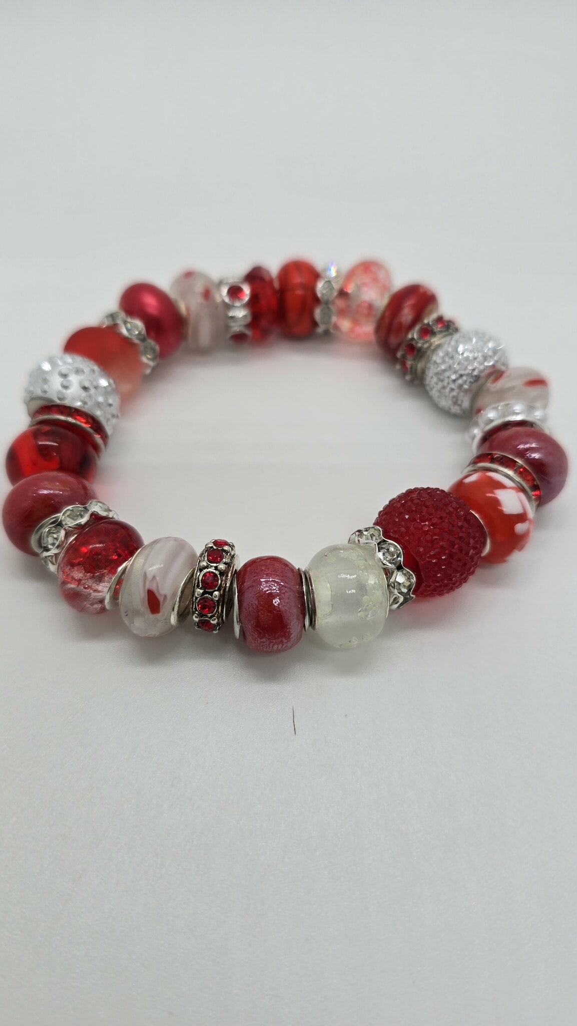 Crimson Flame Beaded Bracelet (Bracelet 1676)
