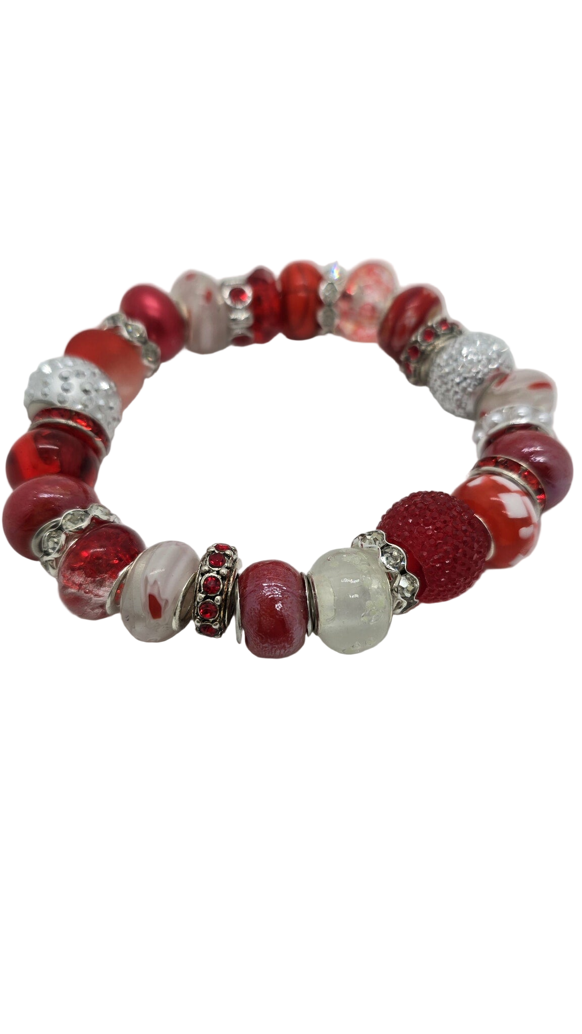 Crimson Flame Beaded Bracelet (Bracelet 1676)