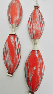 Red and silver Earrings (Savage 1437)