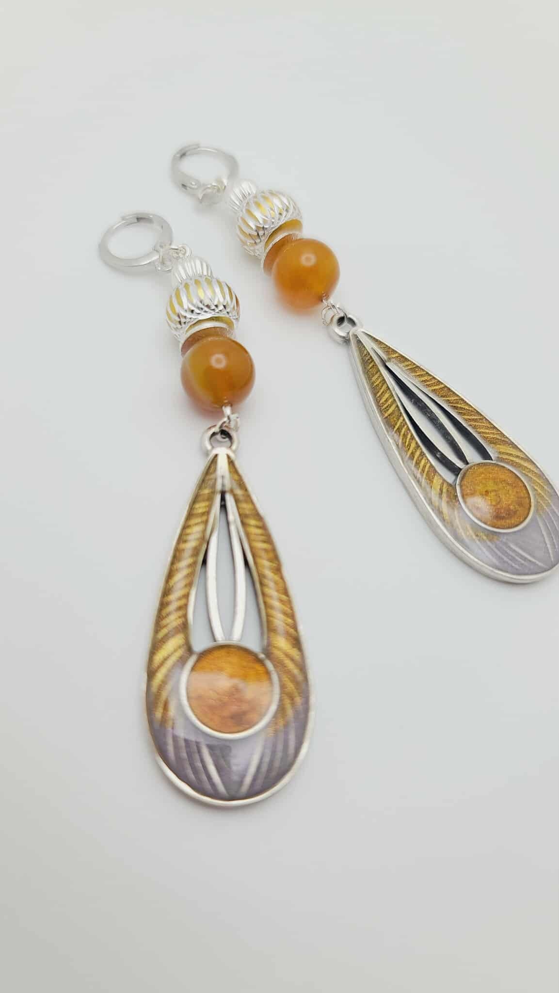 Golden Solstice Earrings (Mosaic 1645)