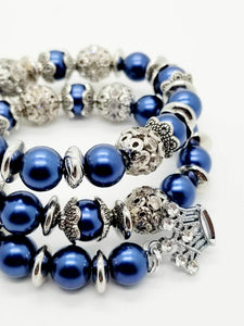 Blue and silver infinity bracelet (Bracelet 1121)