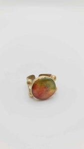 Brass orange clay Ring (Bracelet 1409)