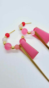 Pink and gold earrings! (1288 Mosaic)
