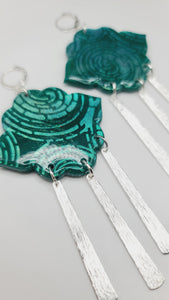 Teal green clay Earrings (Savage Silver 1374)