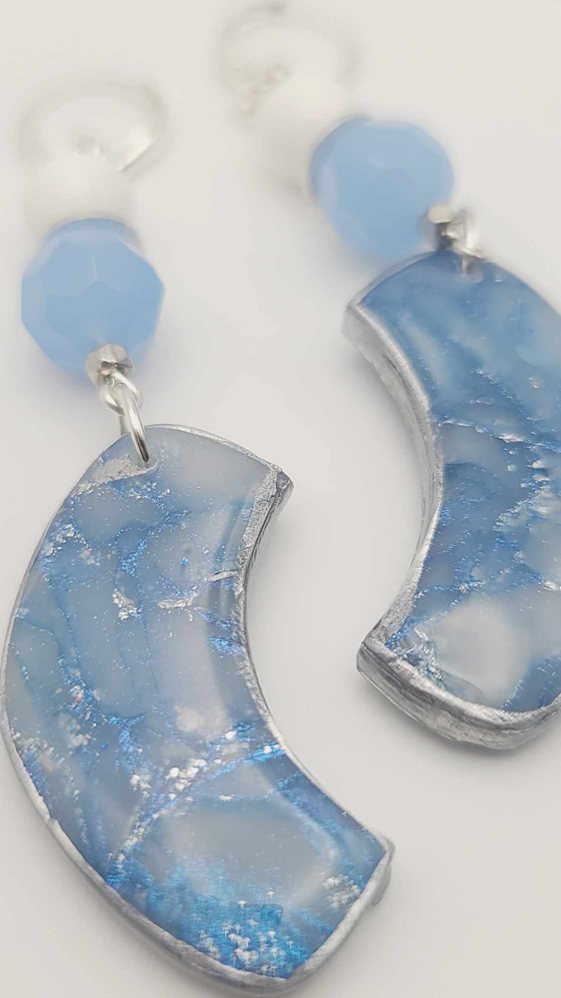 Periwinkle blue clay Earrings (Savage 1501)