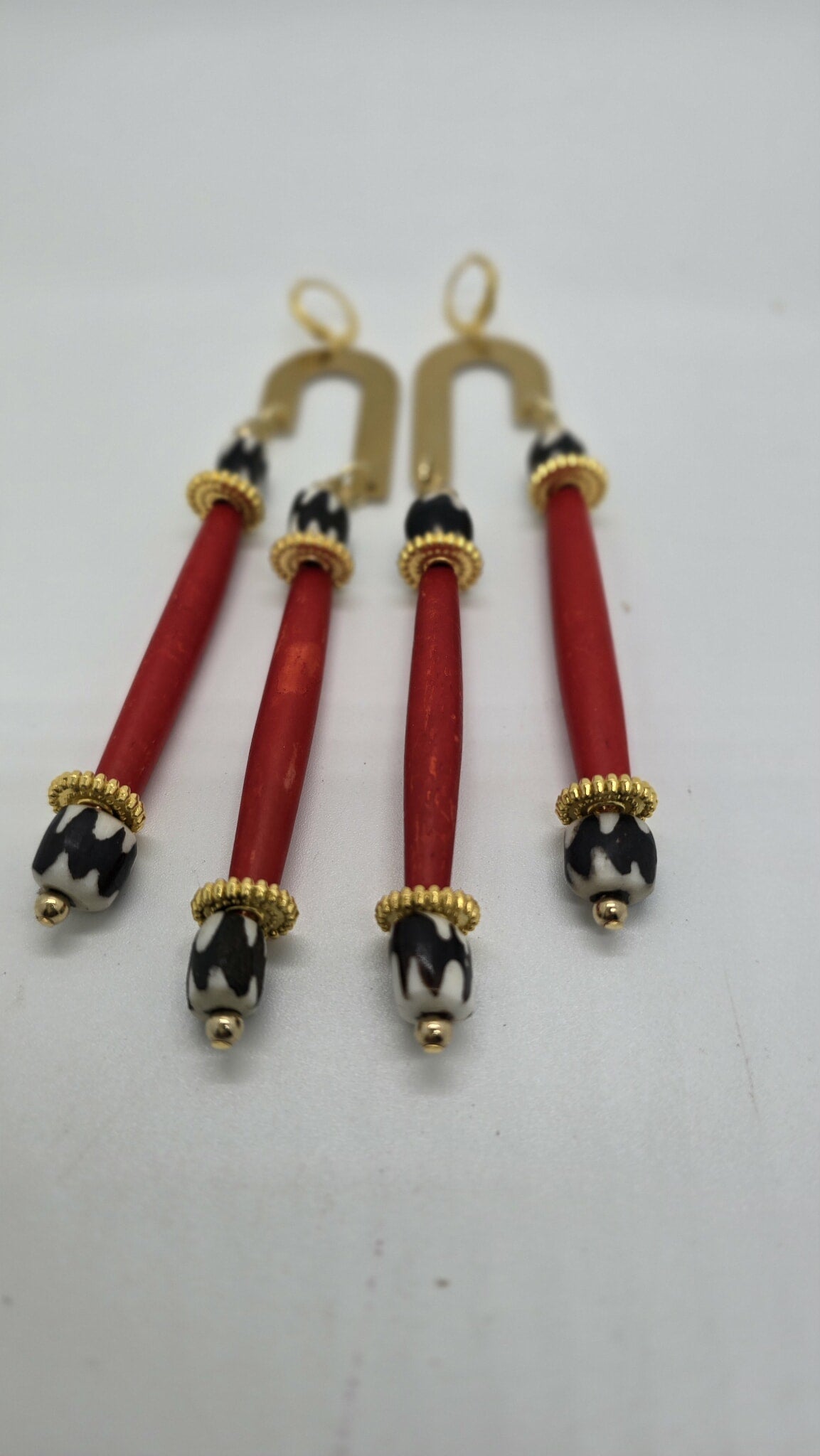 Scarlet Arc Drop Earrings (Ethnix 1698)