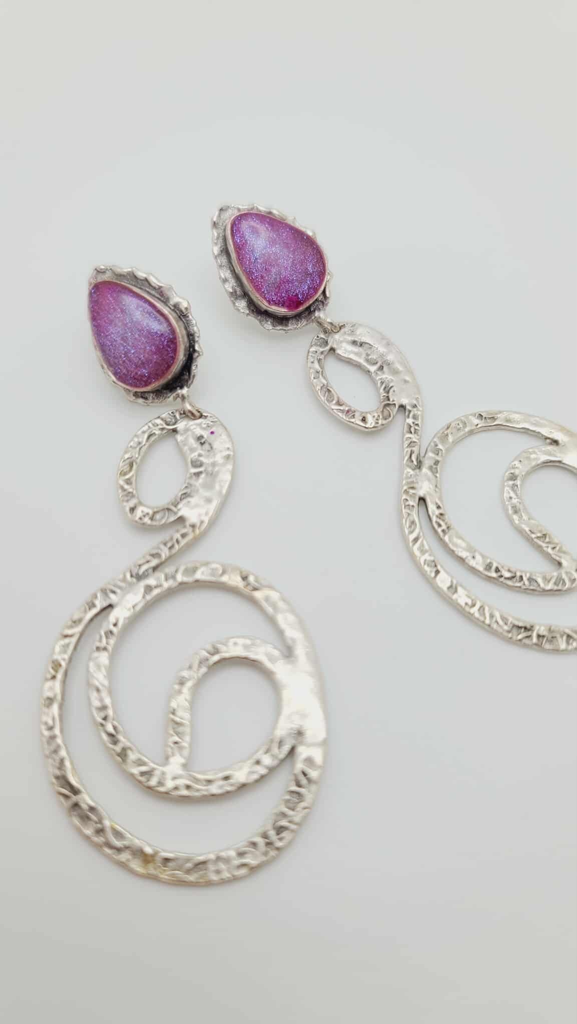 Silver Orbit Statement Earrings (Short 1621)