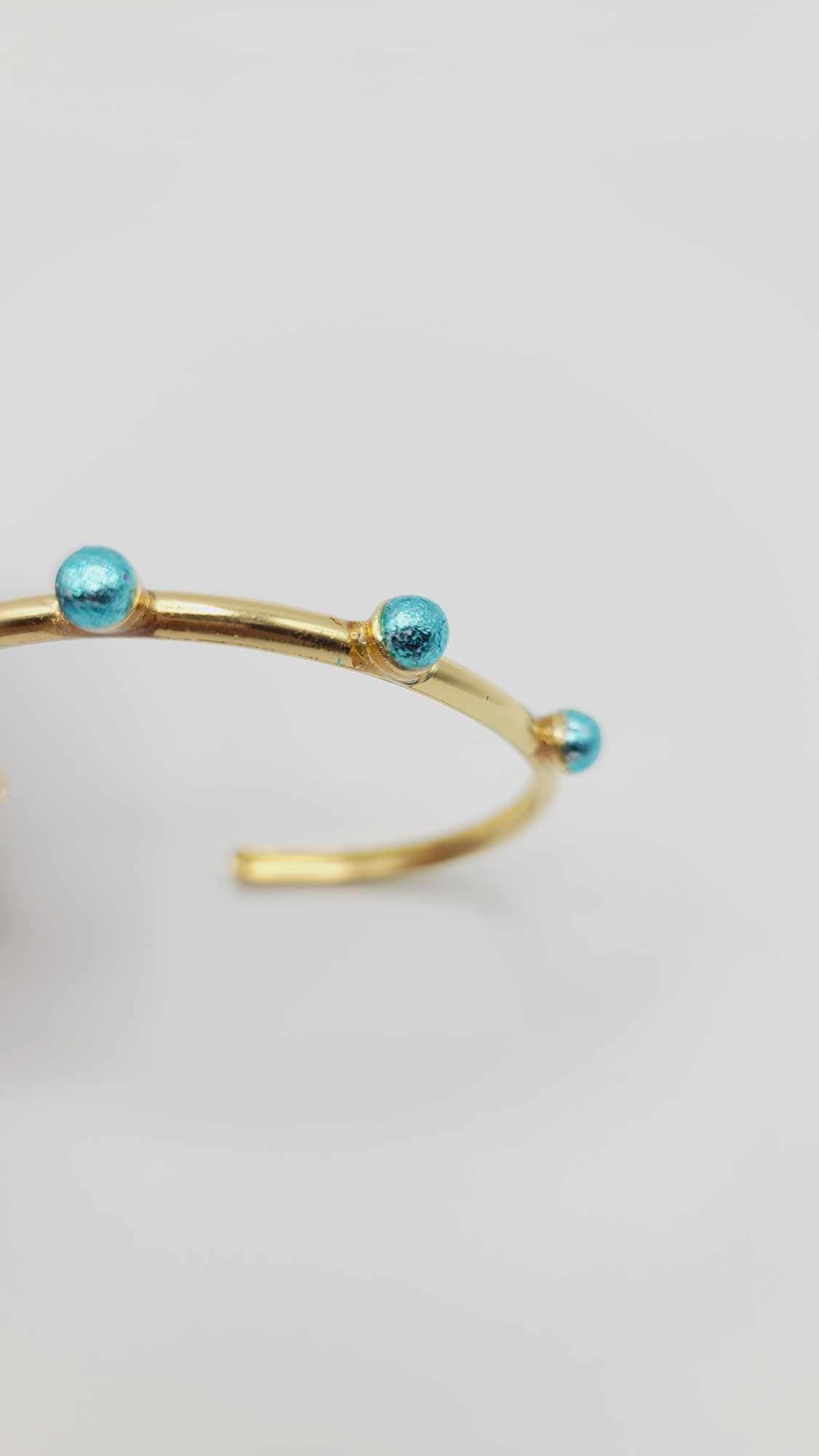 Gold Plated Bracelet with turquoise clay (Bracelet 1516)