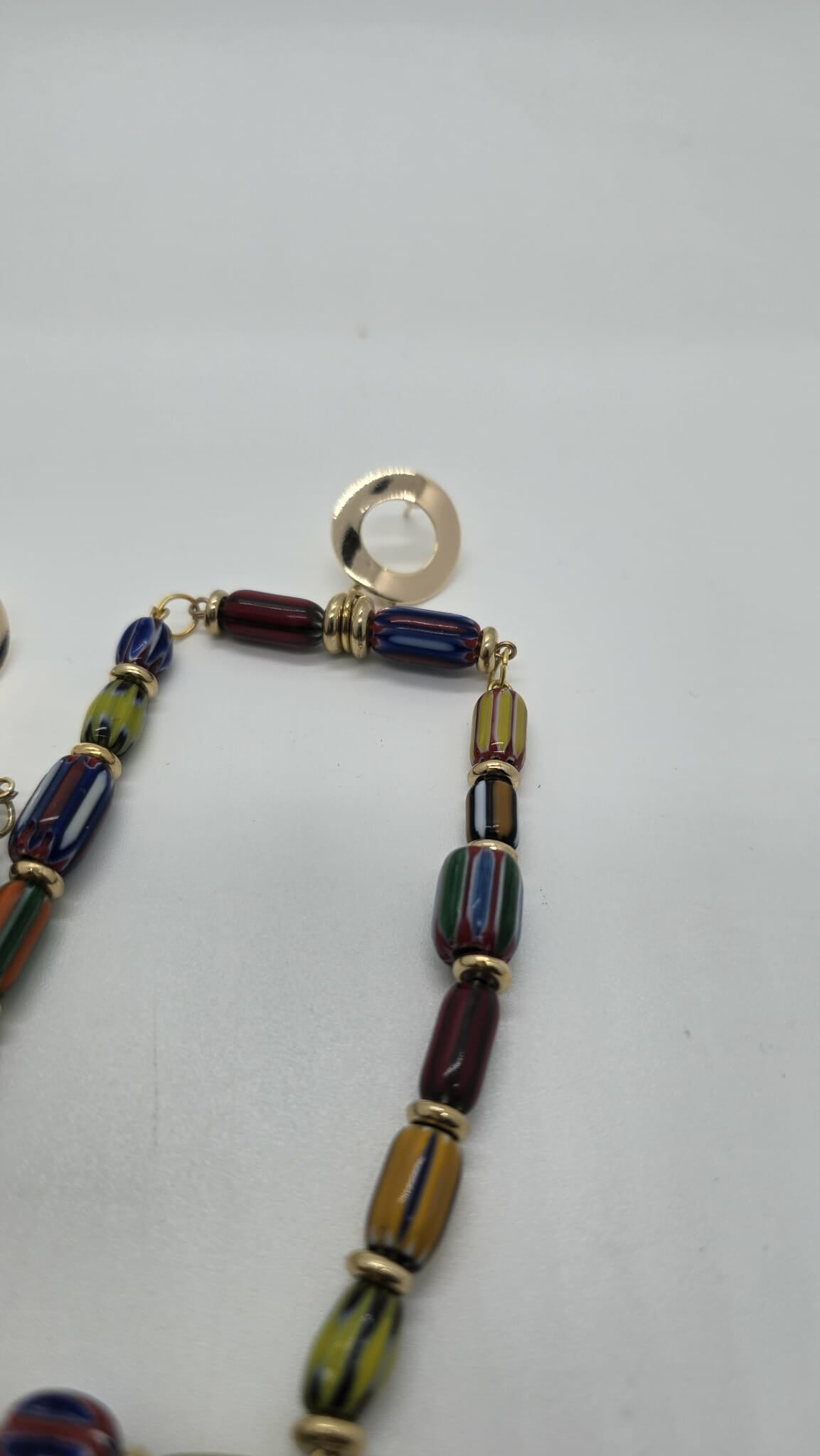 Mosaic Glass Beaded Earrings & Infinity Bracelet (Influencer 1580)