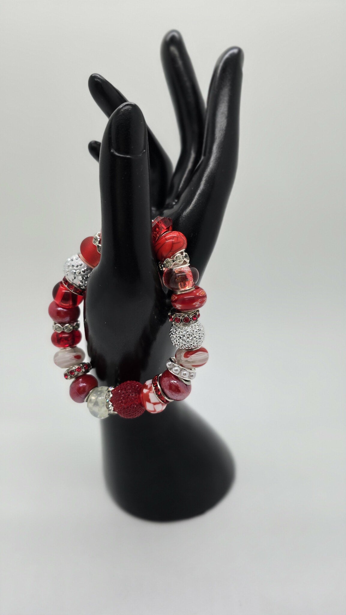 Crimson Flame Beaded Bracelet (Bracelet 1676)