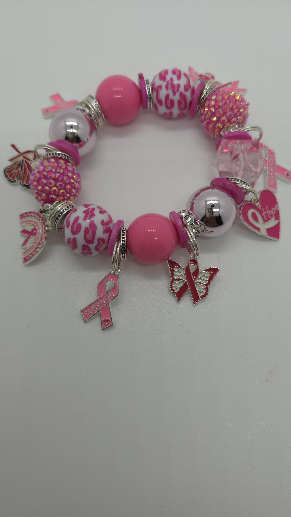 Pink Hope Charm Bracelet (Bracelet 1685)