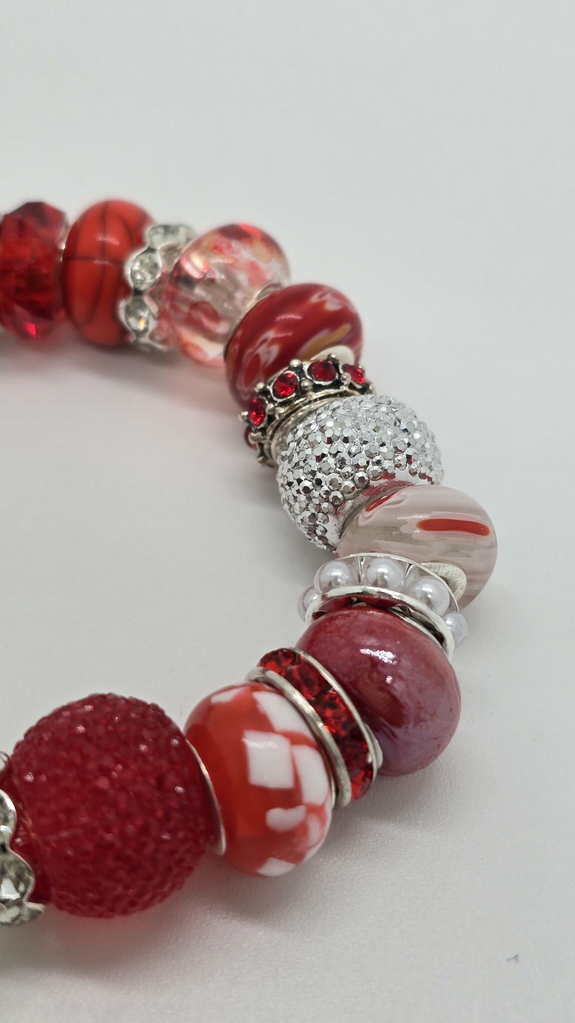 Crimson Flame Beaded Bracelet (Bracelet 1676)