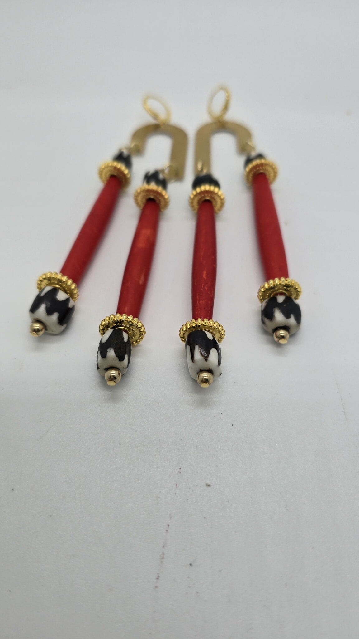 Scarlet Arc Drop Earrings (Ethnix 1698)