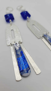 Silver and blue Earrings (Savage 1505)