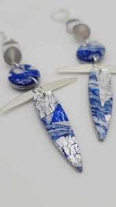 Blue and silver clay Earrings (Savage 1497)