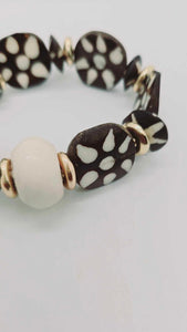 Black and White batik Bracelet (Bracelet 1337)