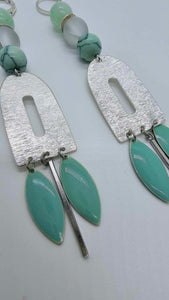 Turquoise and silver earrings! (1279 Mosaic)