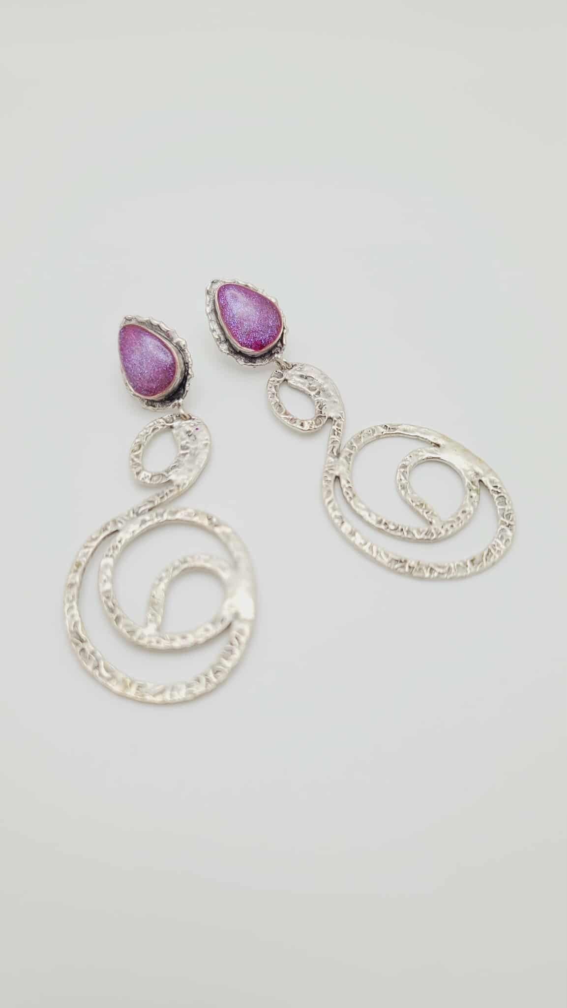 Silver Orbit Statement Earrings (Short 1621)