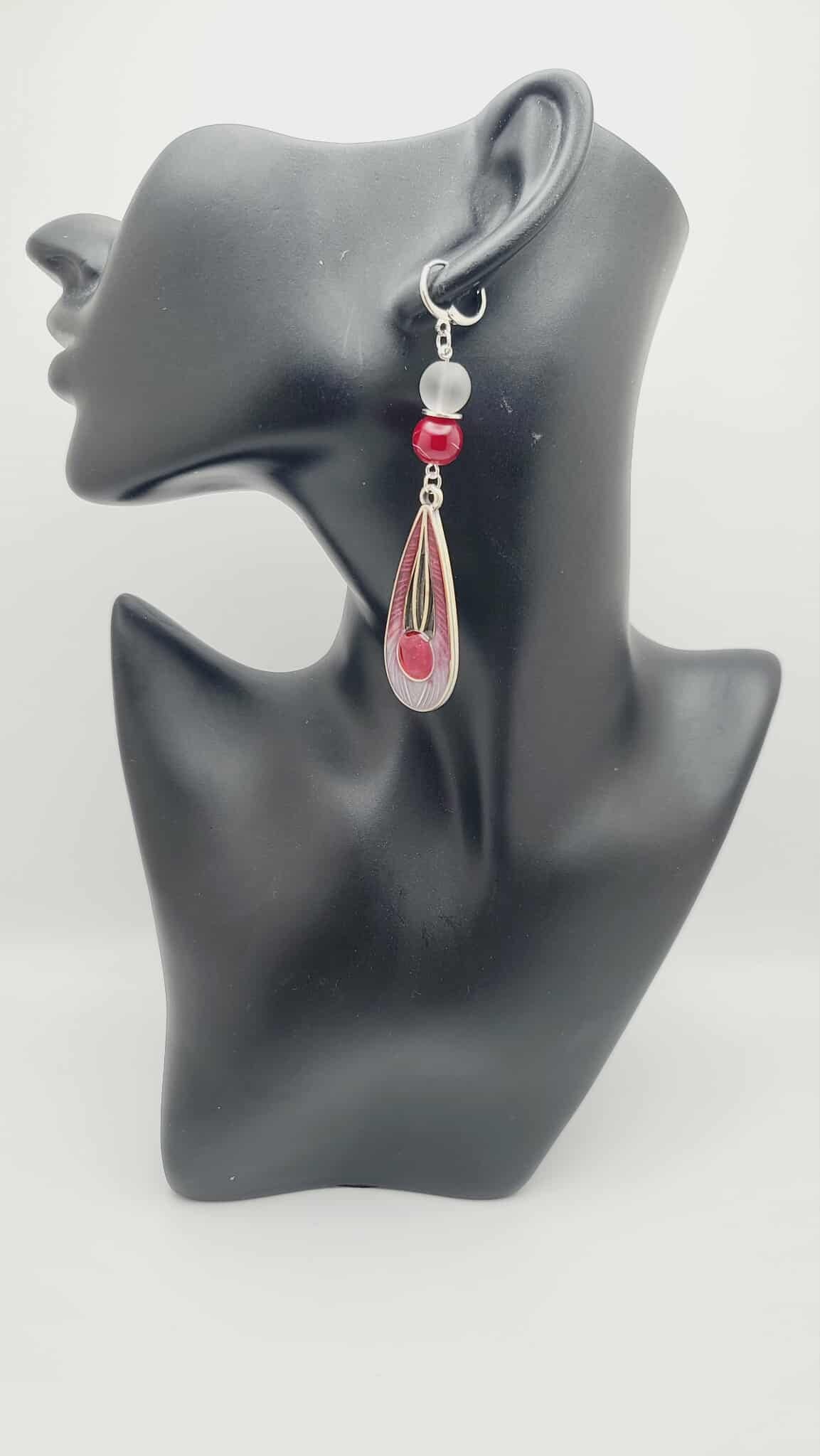 Crimson Aurora Earrings (Mosaic 1644)