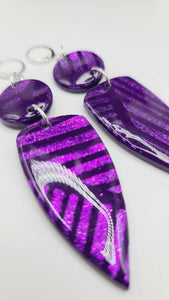 Purple clay Earrings (Mosaic 1388)