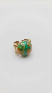 Brass green clay Ring (Bracelet 1410)