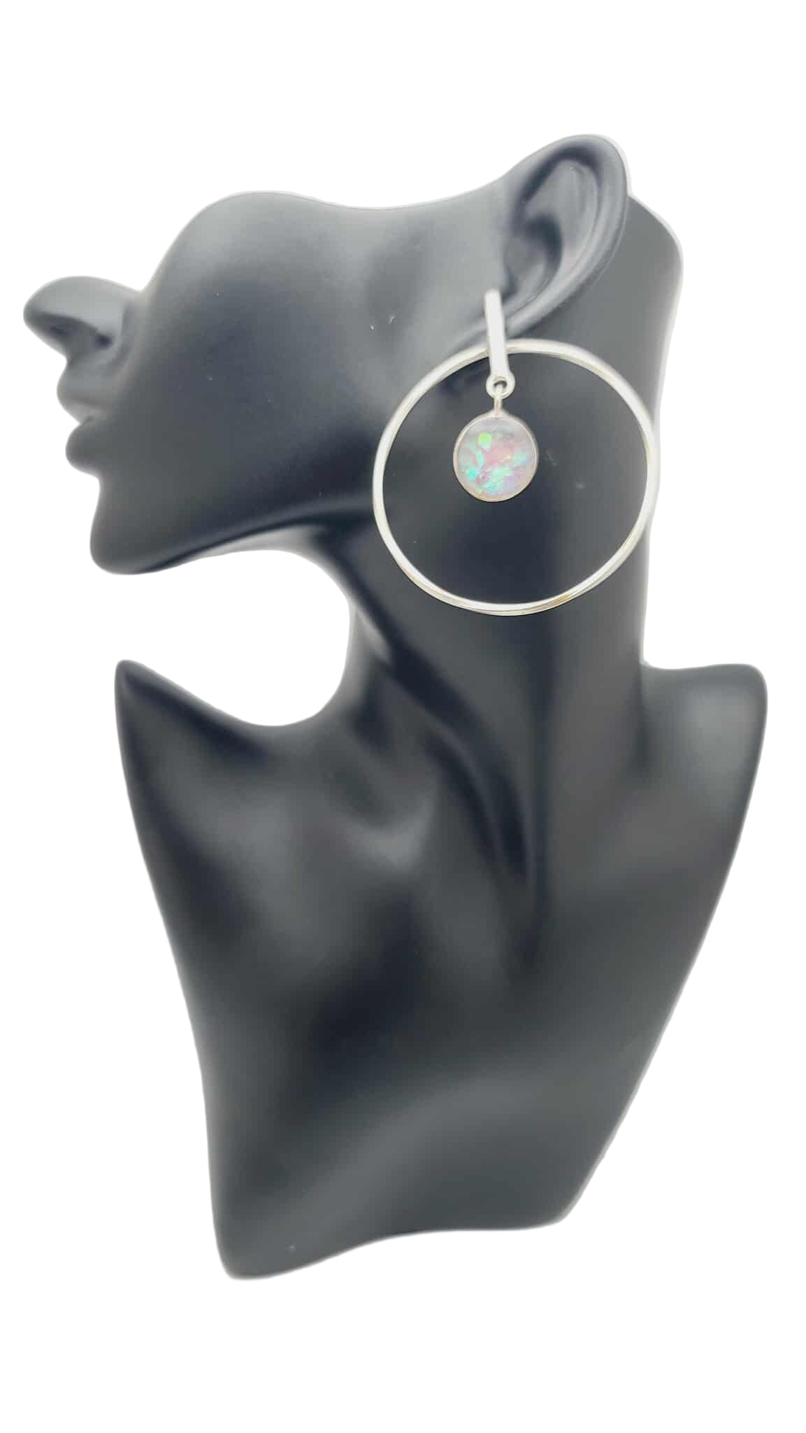 Opal Halo Hoop Earrings (Short 1709)