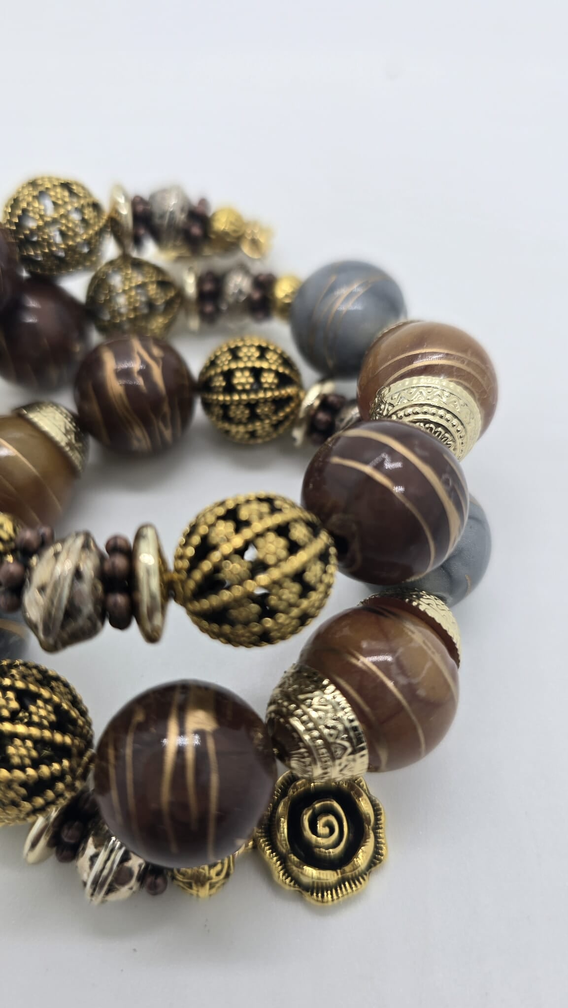 Desert Ember Beaded Drop Earrings & Infinity Stack (Influencer 1610)