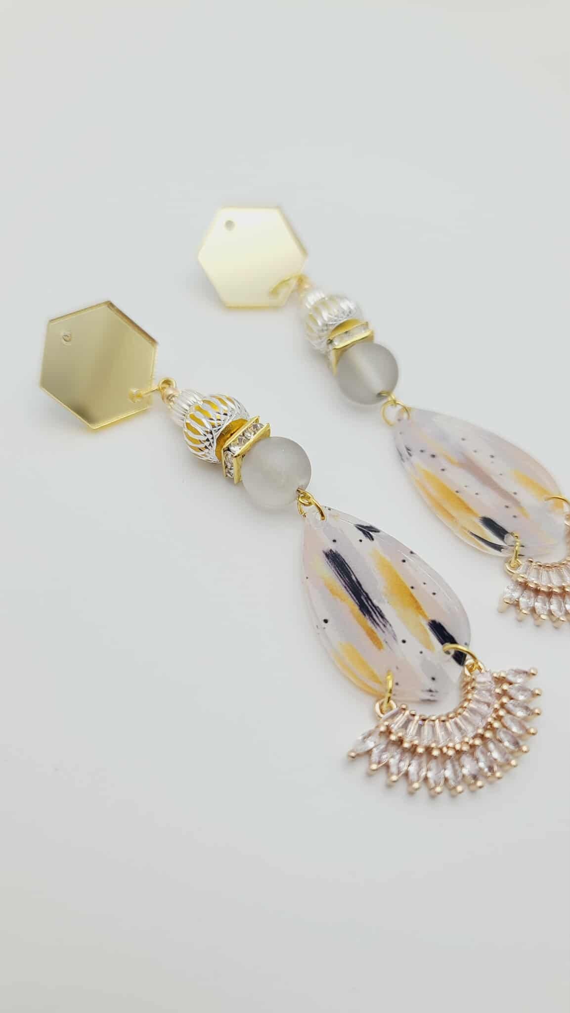 Golden Mirage Earrings (Mosaic 1637)