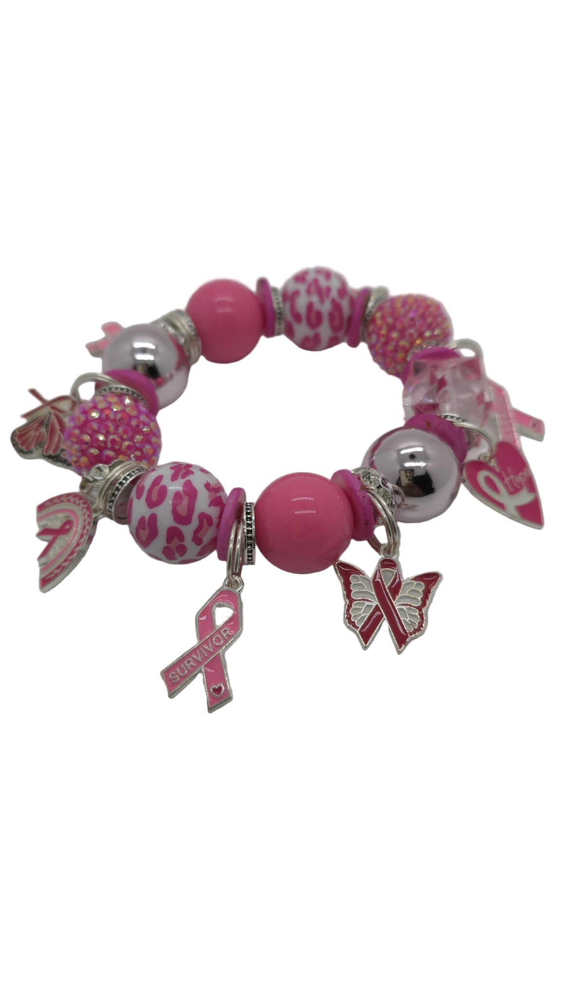 Pink Hope Charm Bracelet (Bracelet 1685)