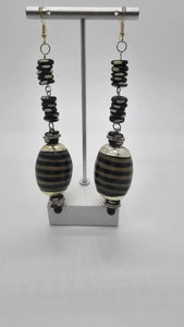 Black striped Earrings (Ethnix 1469)