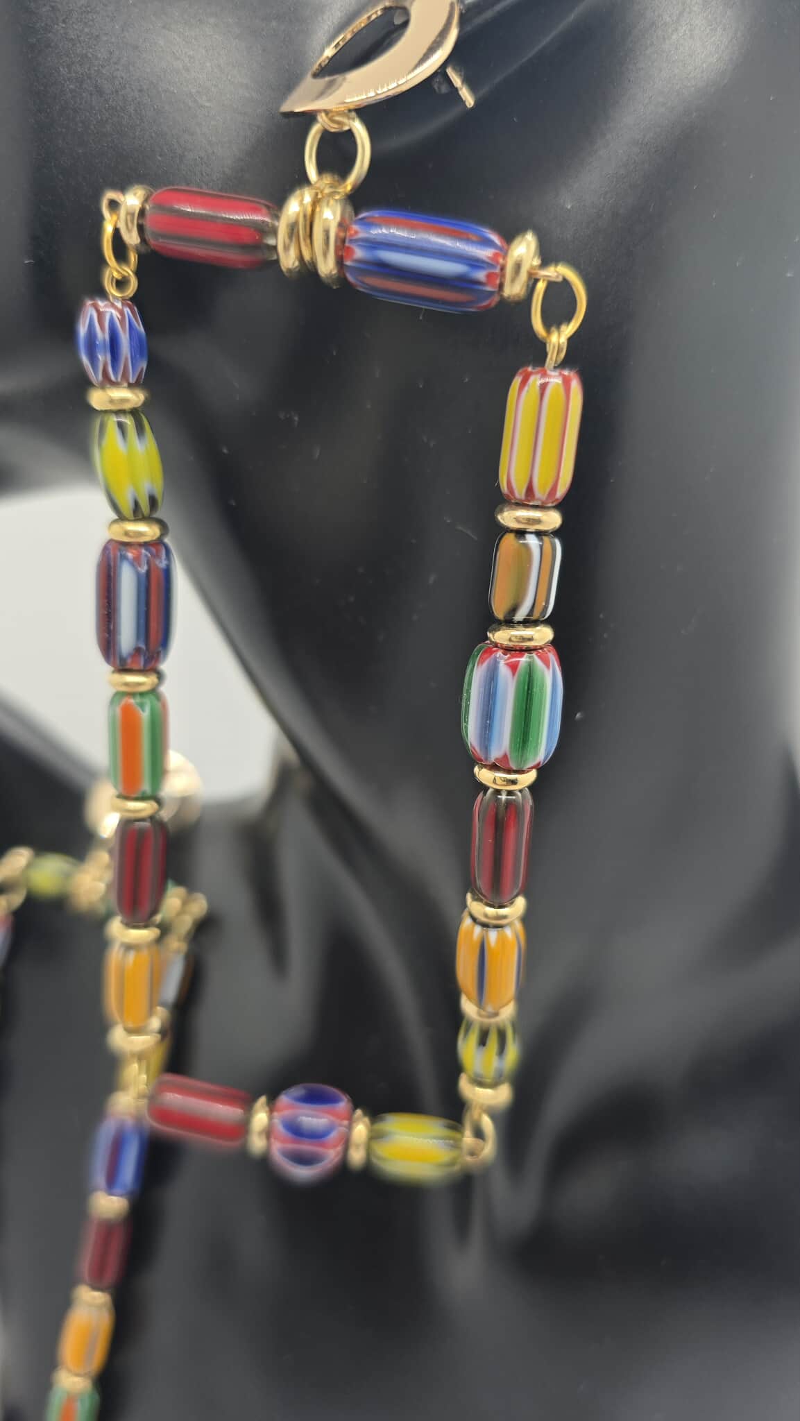 Mosaic Glass Beaded Earrings & Infinity Bracelet (Influencer 1580)