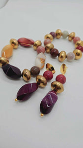 Jasper Bracelet and earrings set (Gold Rush 1312)