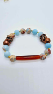 Sky Blue Jasper necklace set! (1260 Influencer)