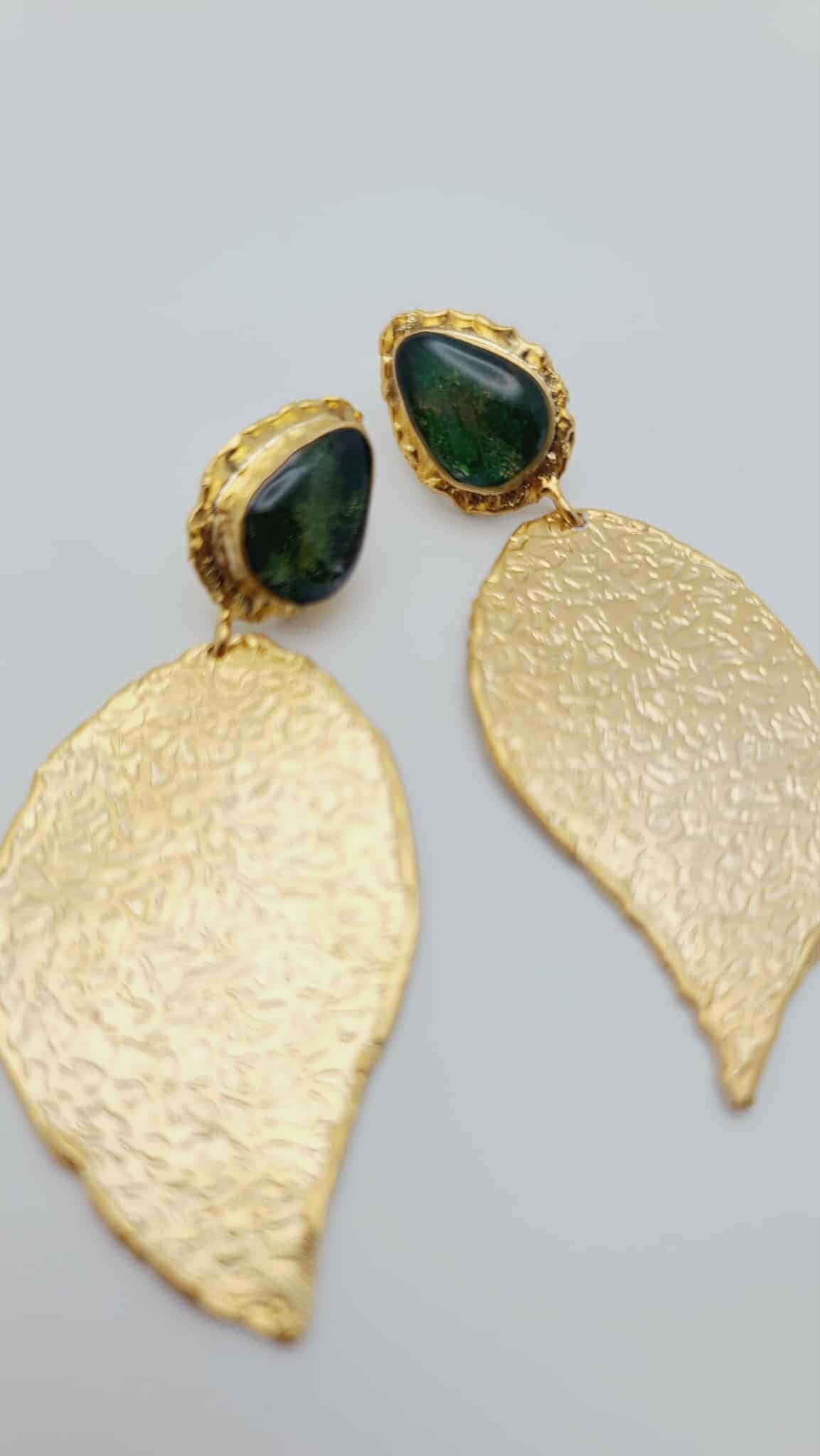 Verdant Flame Statement Earrings (Short 1710)