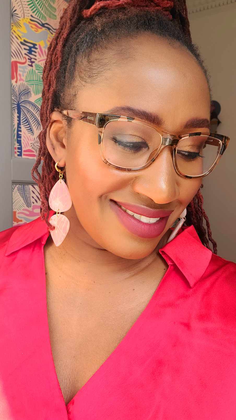 Pink clay Earrings (Gold Rush 1391)