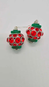 Red pave Earrings (Short 1458)