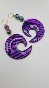 Purple clay Earrings (Mosaic 1387)