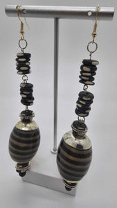 Black striped Earrings (Ethnix 1469)