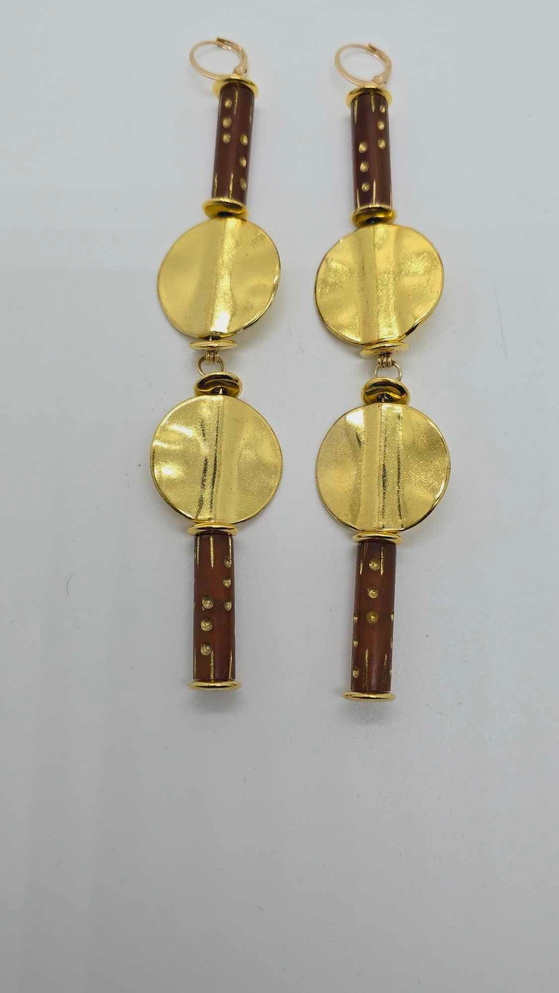 Brown and Gold Earrings (Gold Rush 1320)