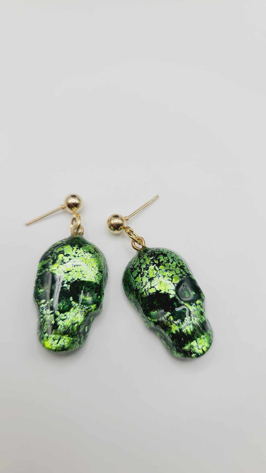 Green skull Earrings (Short 1427)