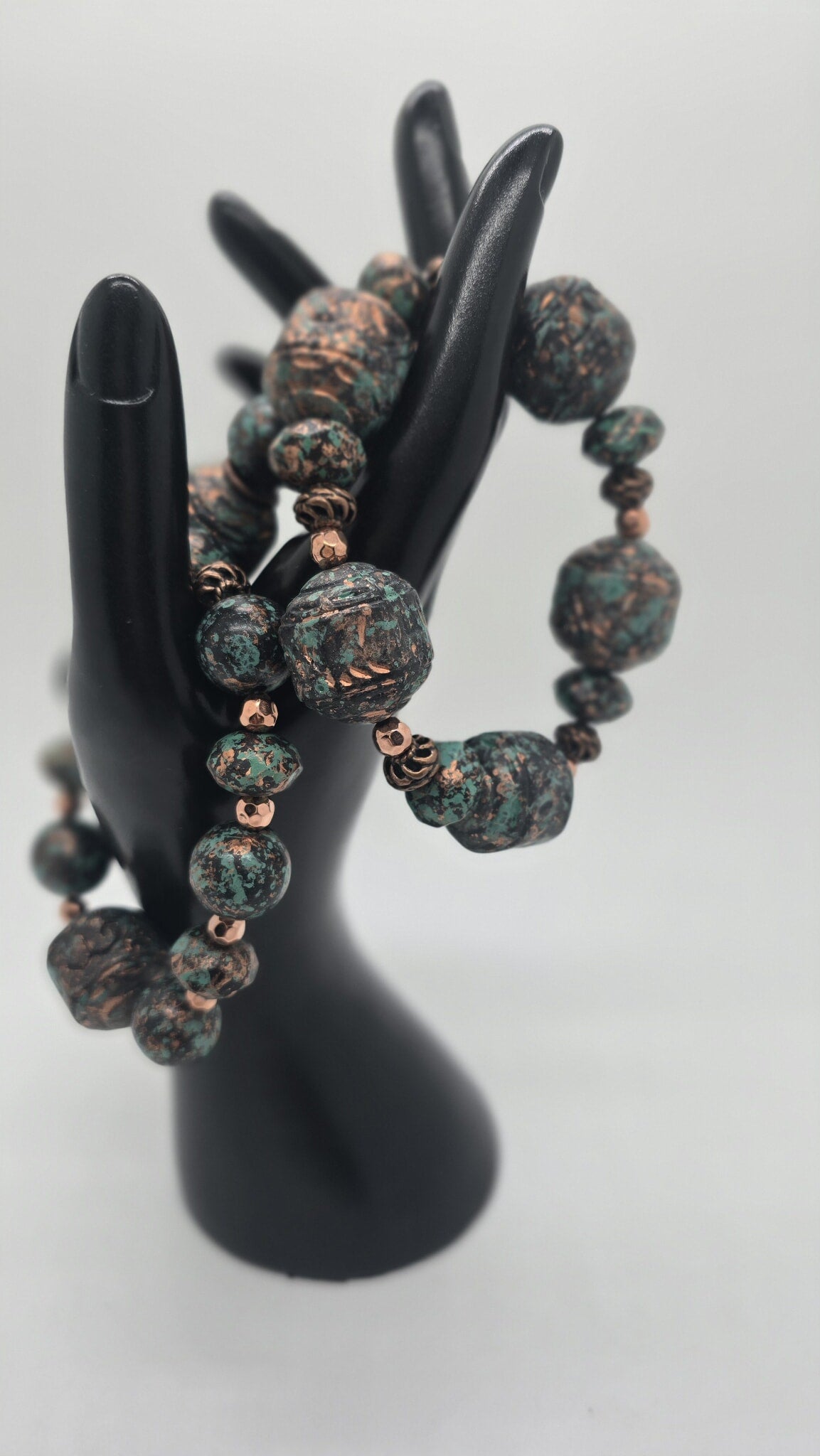 Verdigris Earth Earrings & Bracelet Set (Influencer 1674)