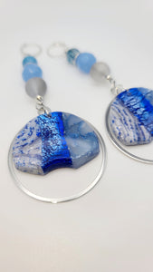 Blue and silver clay Earrings (Savage 1502)