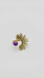 Brass sunburst purple Ring (Bracelet 1408)