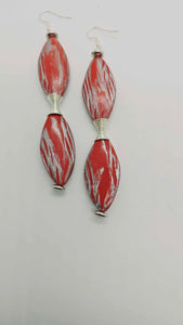 Red and silver Earrings (Savage 1437)