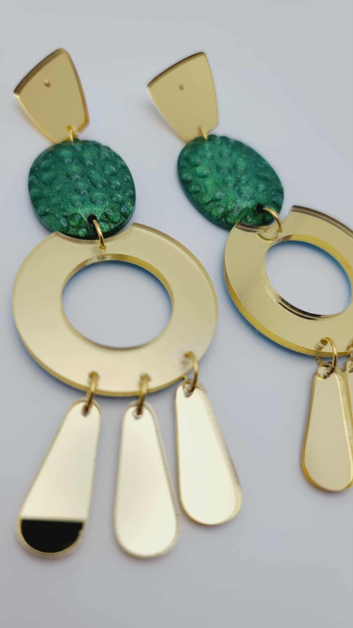 Verdant Eclipse Statement Earrings (Gold Rush 1656)