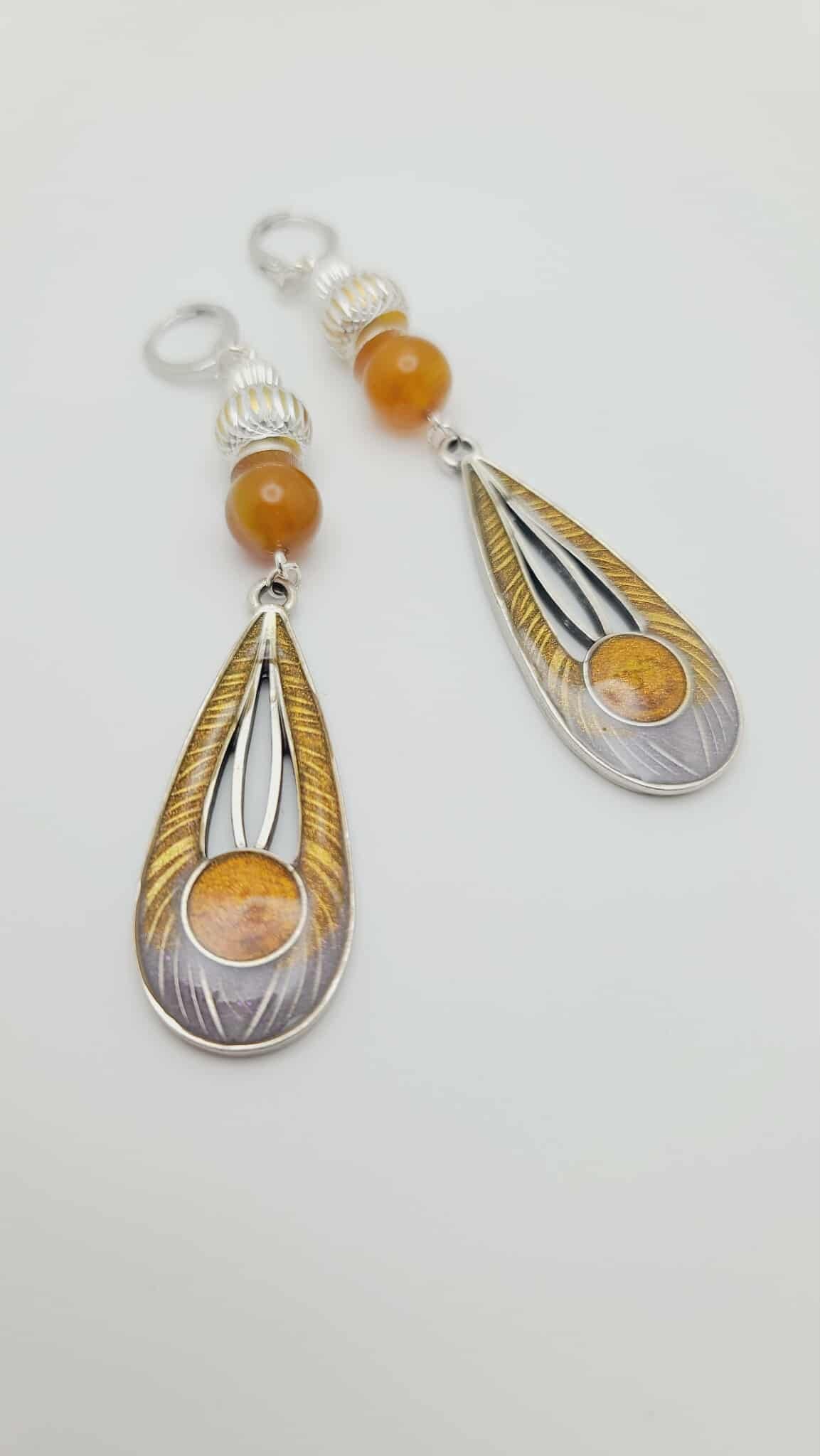 Golden Solstice Earrings (Mosaic 1645)