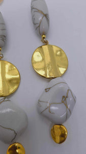 White and gold earrings (Gold Rush 1319)