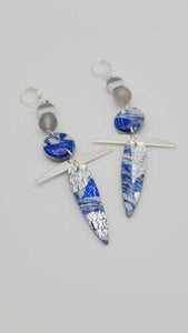 Blue and silver clay Earrings (Savage 1497)