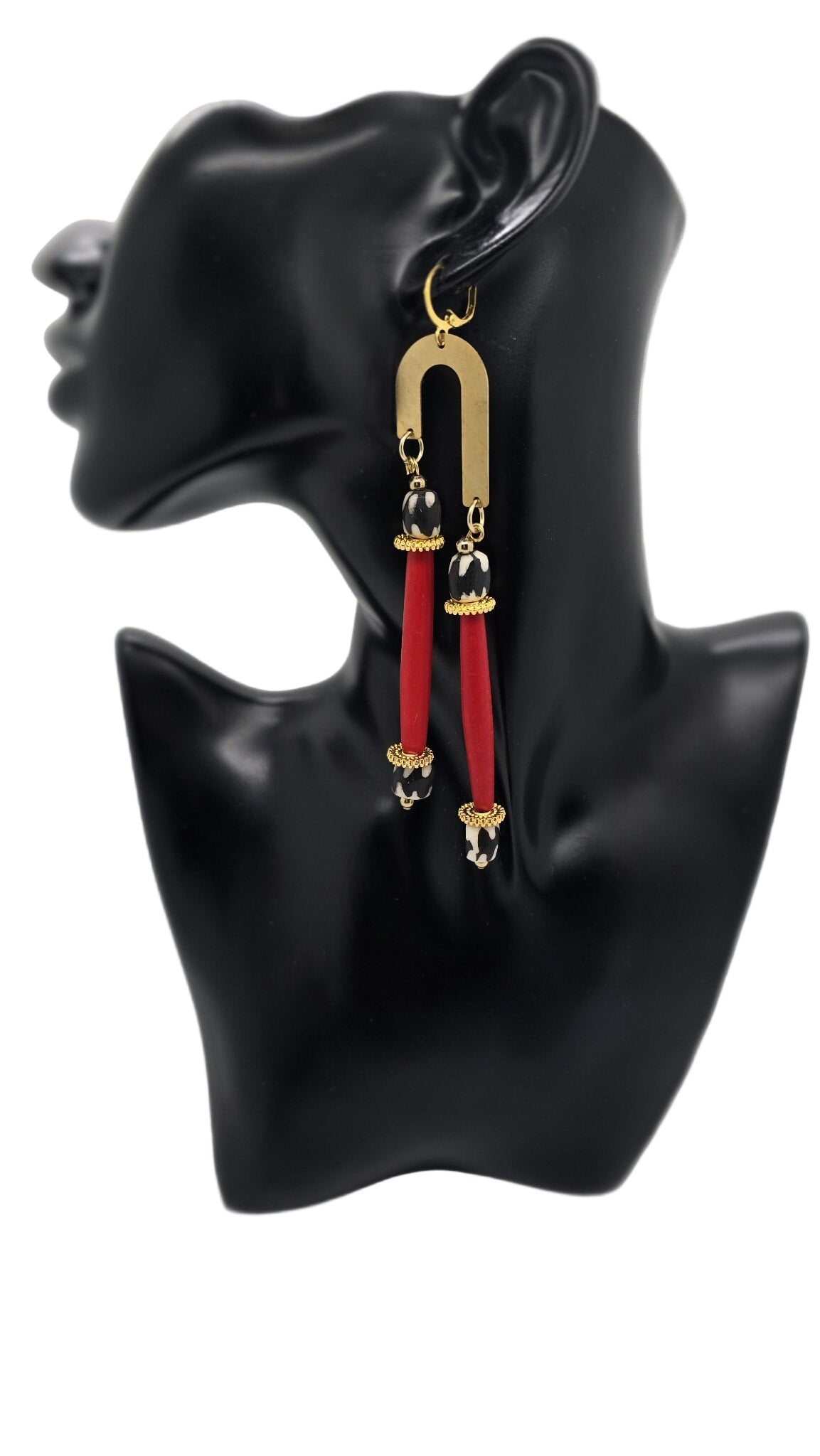 Scarlet Arc Drop Earrings (Ethnix 1698)